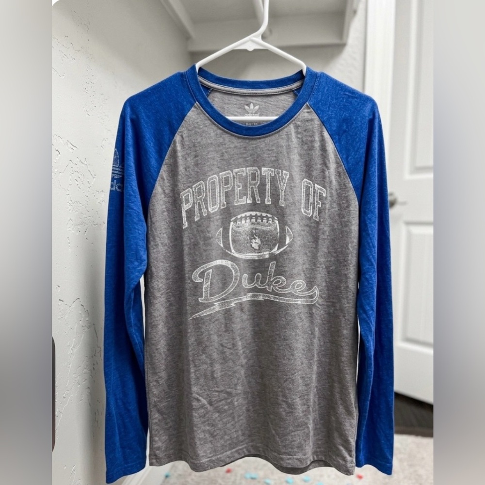 🎉HP🎉Adidas Duke University Distressed 3/4 Sleeve Baseball Style Shirt Boys XL